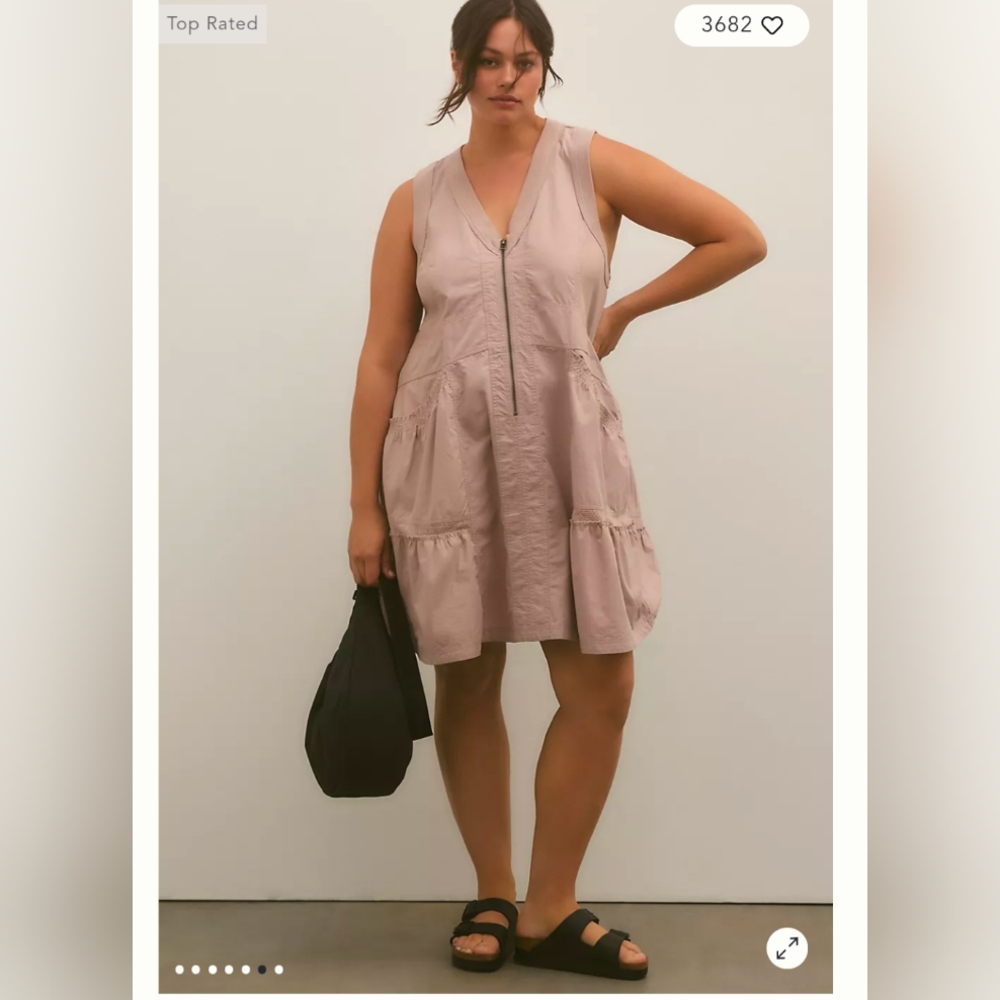 Daily Practice by Anthropologie Trek Utility Mini Dress XL  NWT Rose/Maueve